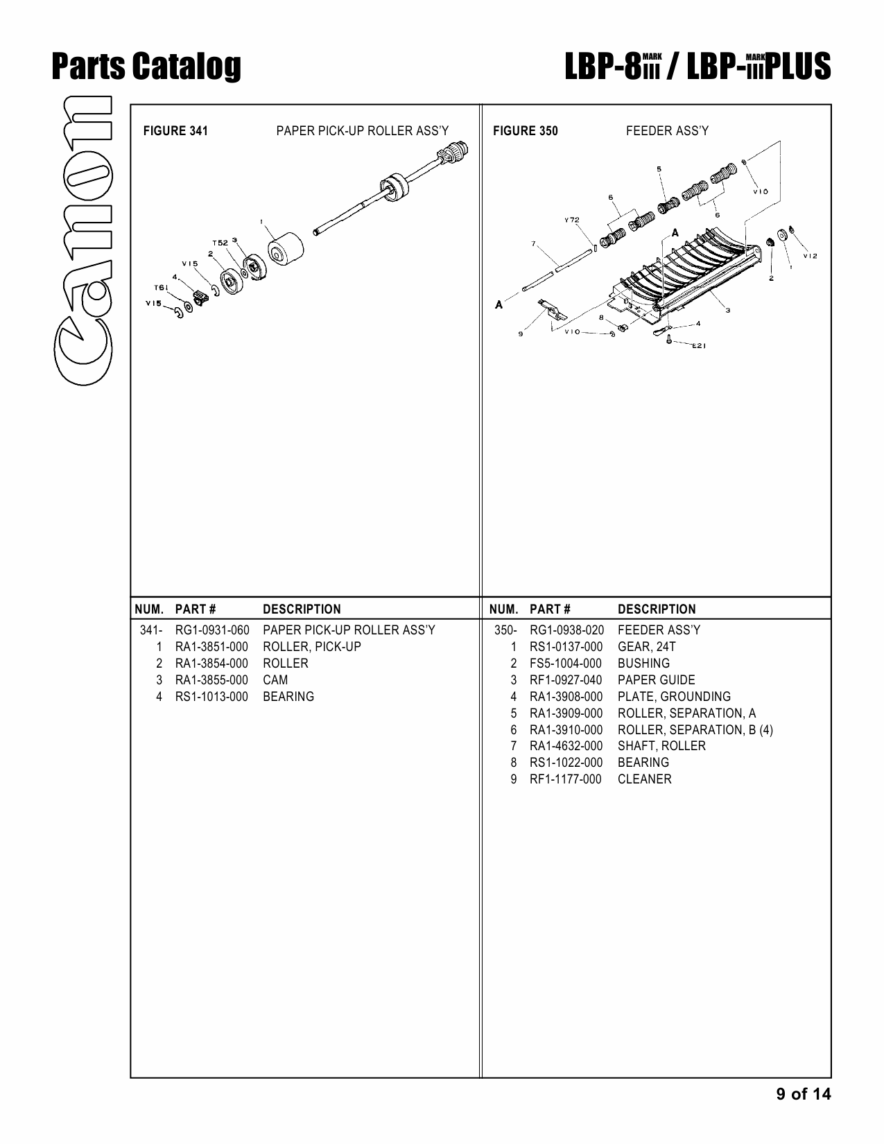 Canon imageCLASS LBP-8III 8IIIPlus Parts Catalog Manual-3